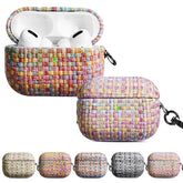 Weave Texture PU Shockproof Earphone Protective Case with Hook, For AirPods Pro, For AirPods Pro 2